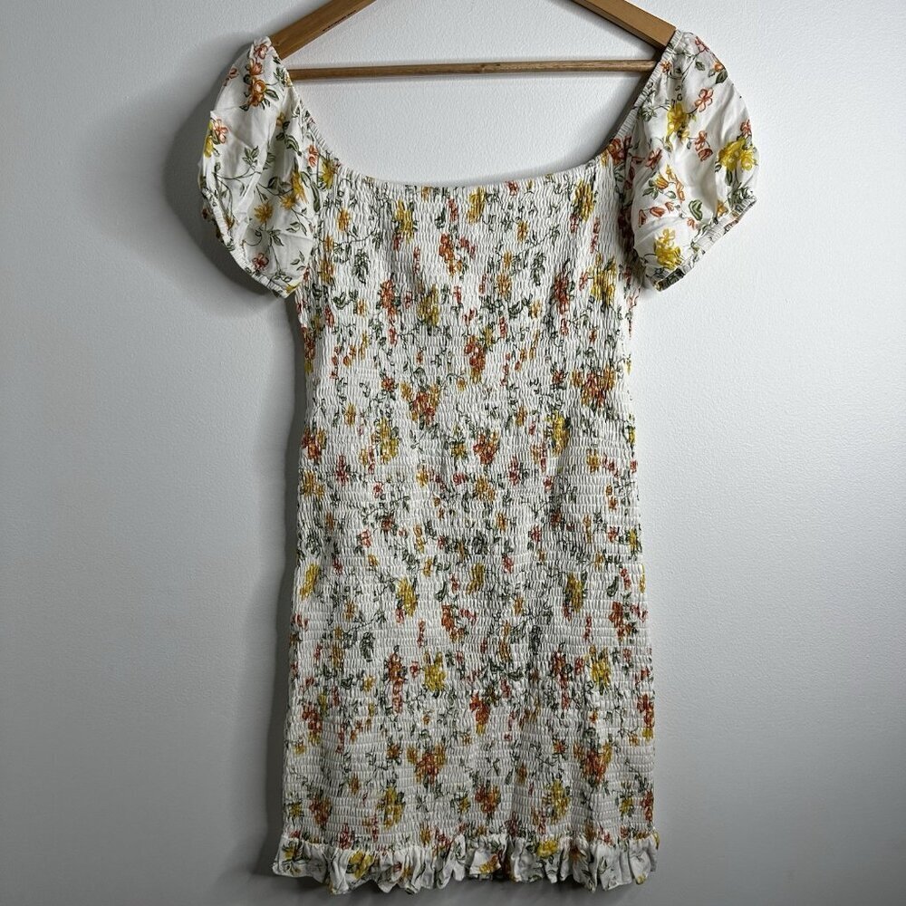 Lost + Wander Ditzy Floral Smocked‎ Mini Dress Garden Cottagecore Sz M Boho Y2K - Picture 7 of 11